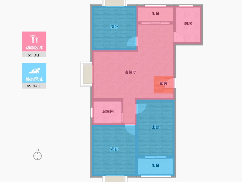 安徽省-宿州市-新都市华庭-94.00-户型库-动静分区