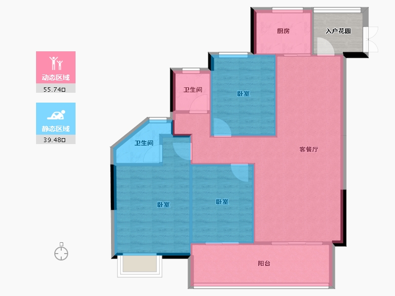 湖南省-株洲市-学府港湾二期-91.34-户型库-动静分区