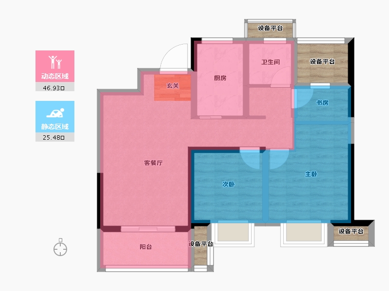 江苏省-常州市-万象府-70.00-户型库-动静分区