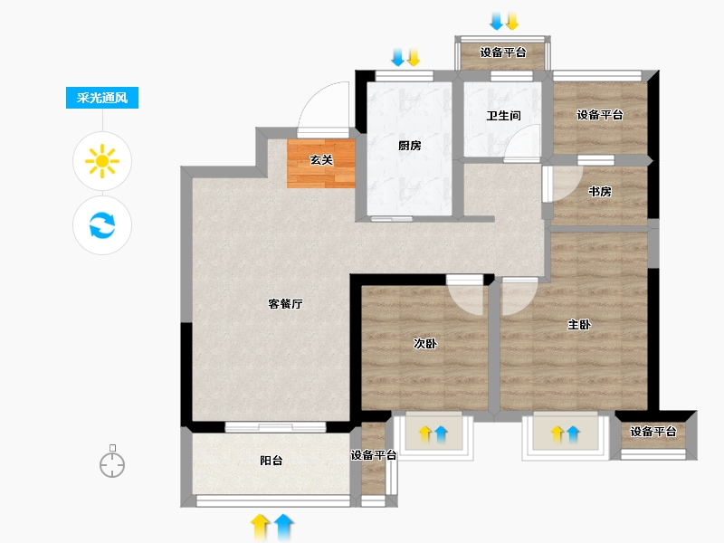 江苏省-常州市-万象府-70.00-户型库-采光通风