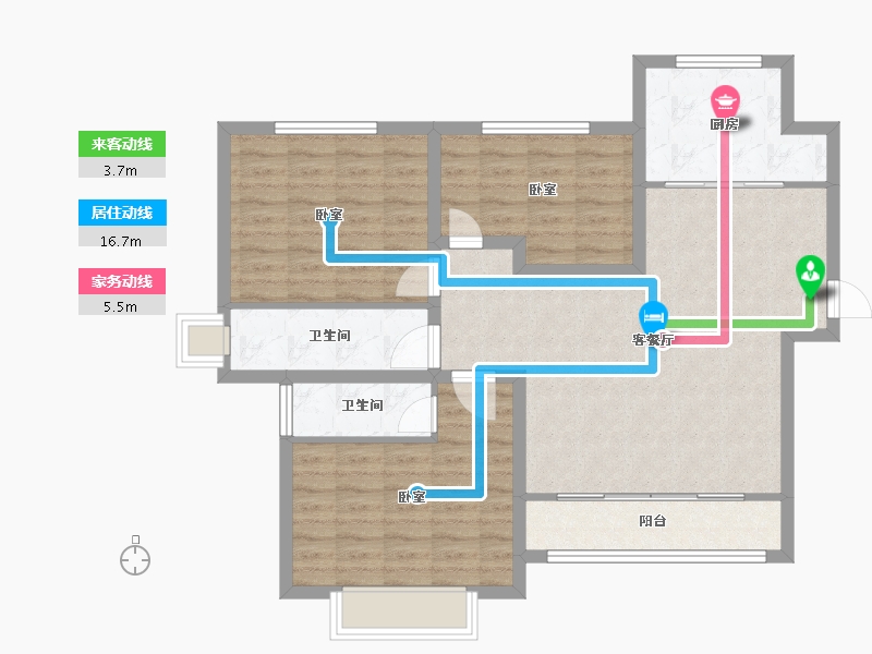 山东省-潍坊市-远大凤凰城-94.01-户型库-动静线