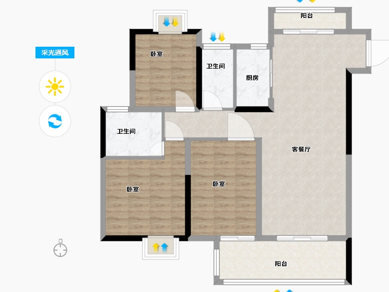 湖北省-黄冈市-广济府-103.03-户型库-采光通风