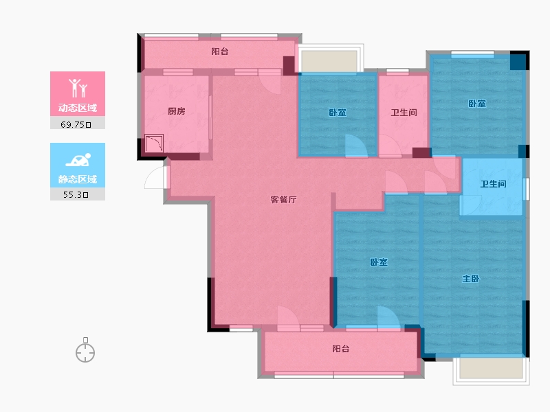 湖北省-武汉市-华星龙腾国际-111.95-户型库-动静分区