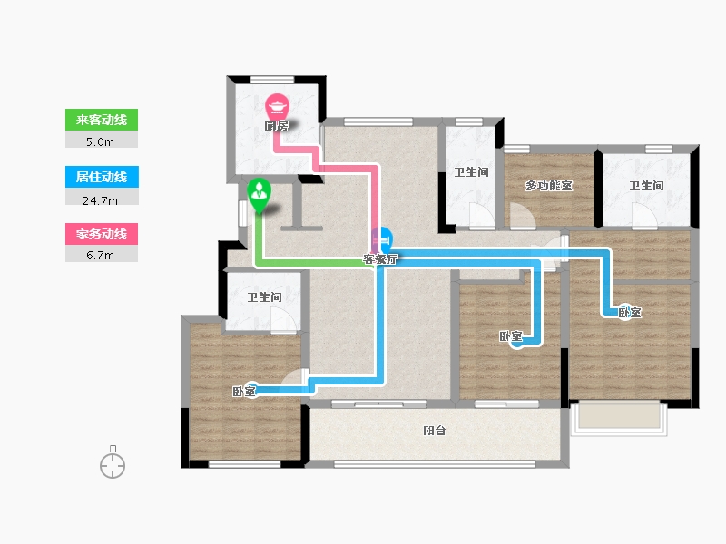 浙江省-杭州市-佳印府-126.08-户型库-动静线