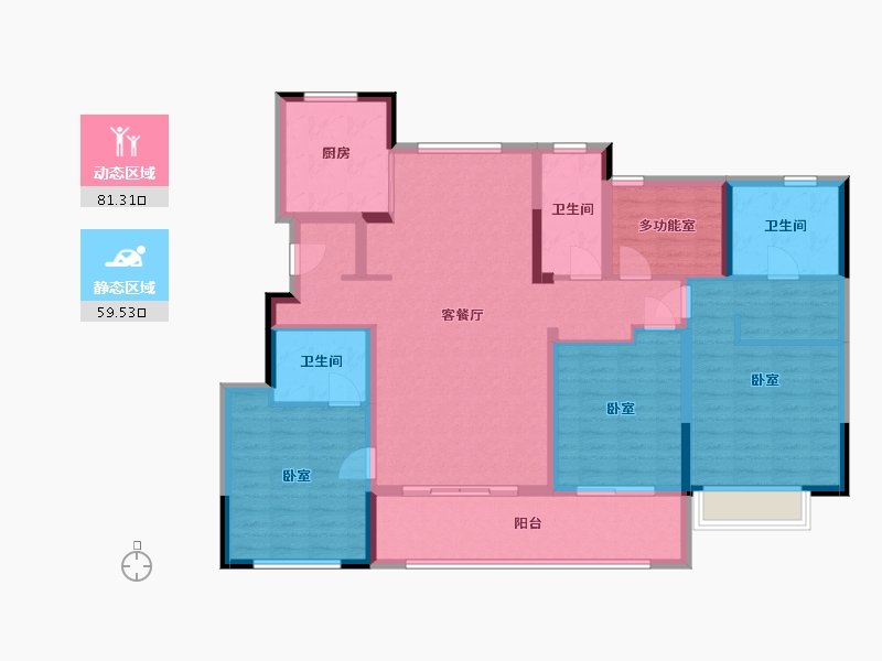 浙江省-杭州市-佳印府-126.08-户型库-动静分区