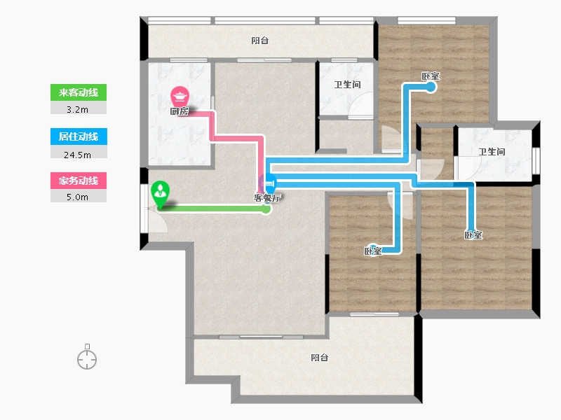 湖南省-株洲市-学府港湾二期-108.58-户型库-动静线