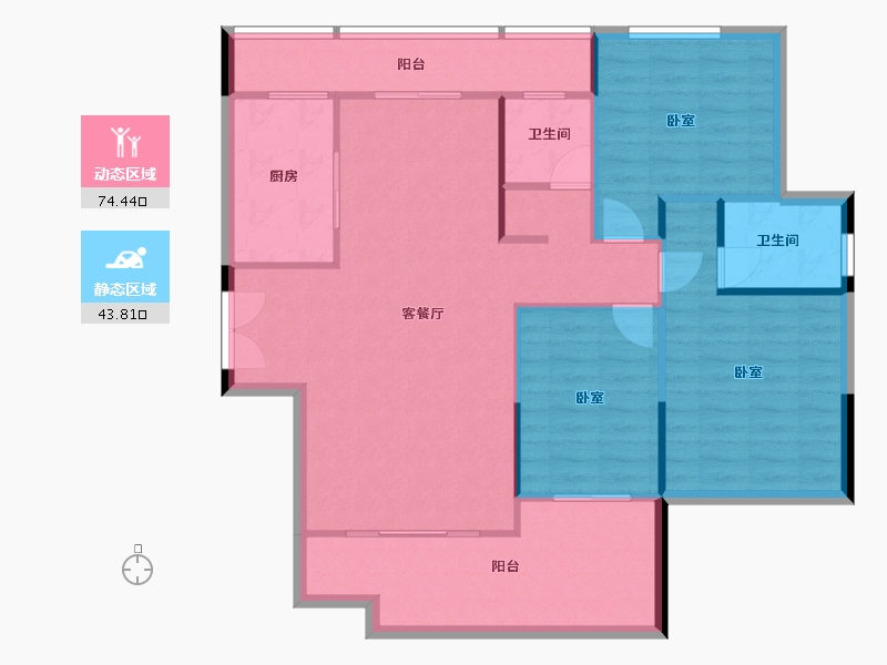 湖南省-株洲市-学府港湾二期-108.58-户型库-动静分区