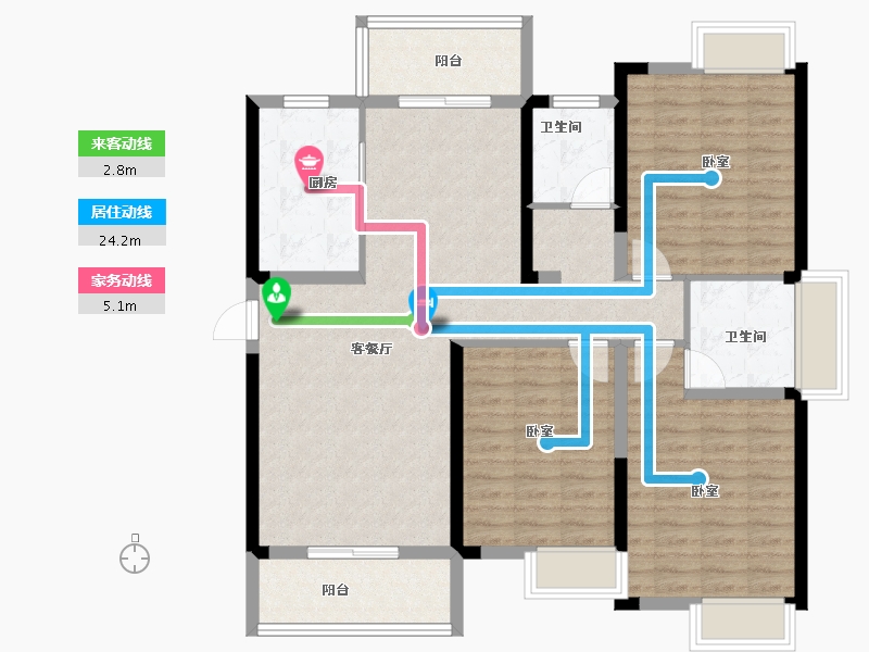 湖北省-黄冈市-皇家翡翠湾-109.99-户型库-动静线