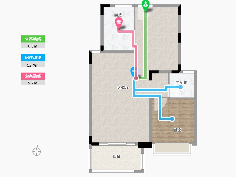 湖北省-荆州市-中粮祥云地铁小镇-98.00-户型库-动静线