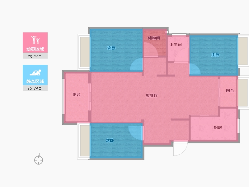 安徽省-蚌埠市-融昊外滩-100.01-户型库-动静分区