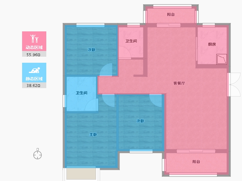 湖南省-株洲市-中建玥熙台-84.58-户型库-动静分区