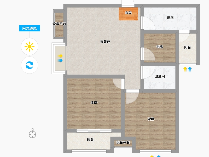 安徽省-宿州市-金城·幸福里-79.11-户型库-采光通风