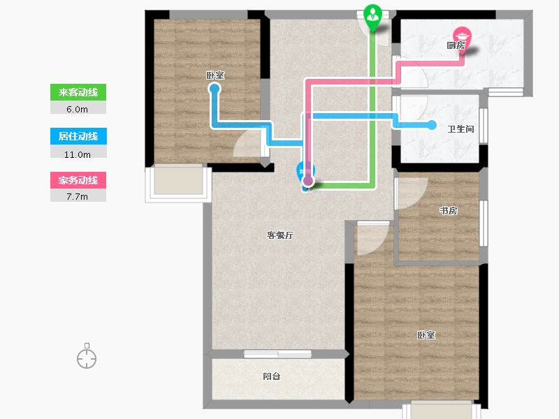 湖北省-黄冈市-皇家翡翠湾-82.00-户型库-动静线