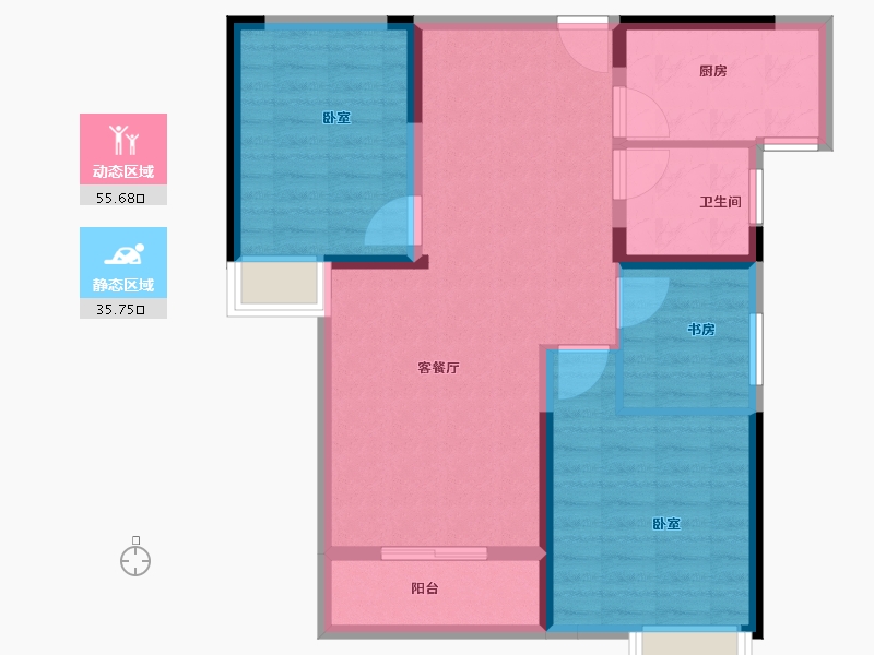 湖北省-黄冈市-皇家翡翠湾-82.00-户型库-动静分区