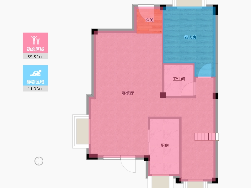 湖南省-长沙市-碧桂园公园壹号-61.03-户型库-动静分区