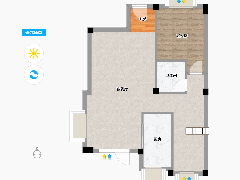 湖南省-长沙市-碧桂园公园壹号-61.03-户型库-采光通风