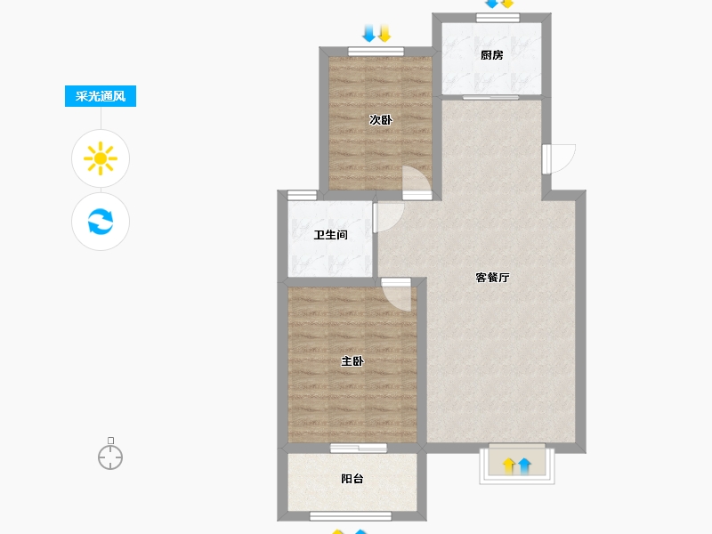 湖南省-长沙市-丽景华庭三期-75.97-户型库-采光通风