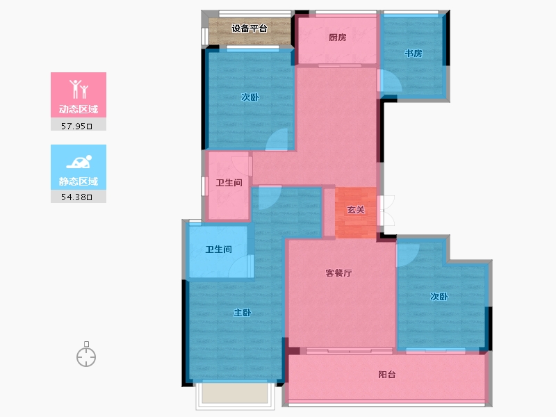 浙江省-台州市-蓝城澄园-104.00-户型库-动静分区