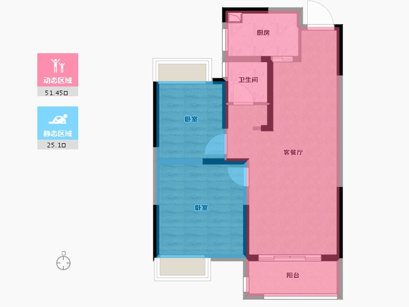 湖北省-武汉市-明想青年汇-68.00-户型库-动静分区