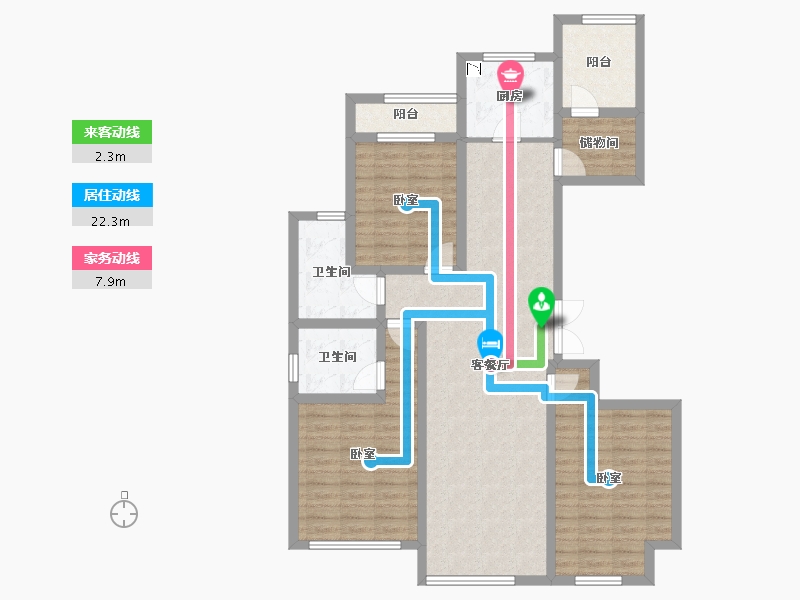 山东省-潍坊市-城嘉梓童家园-106.53-户型库-动静线