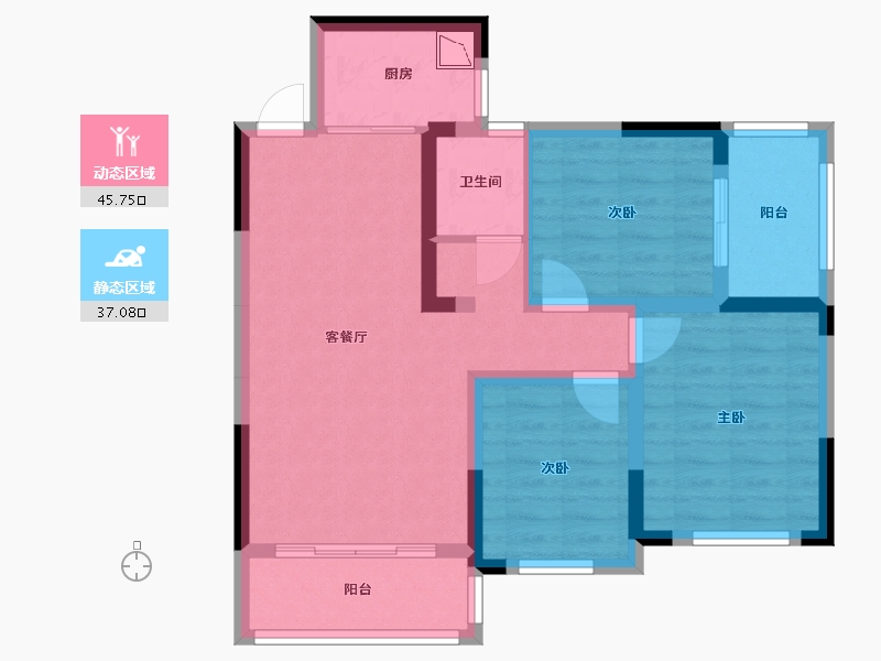 湖南省-株洲市-星语林公园1987-72.80-户型库-动静分区