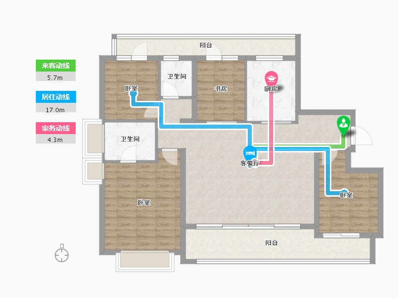 山东省-烟台市-万科翡翠长安-118.30-户型库-动静线