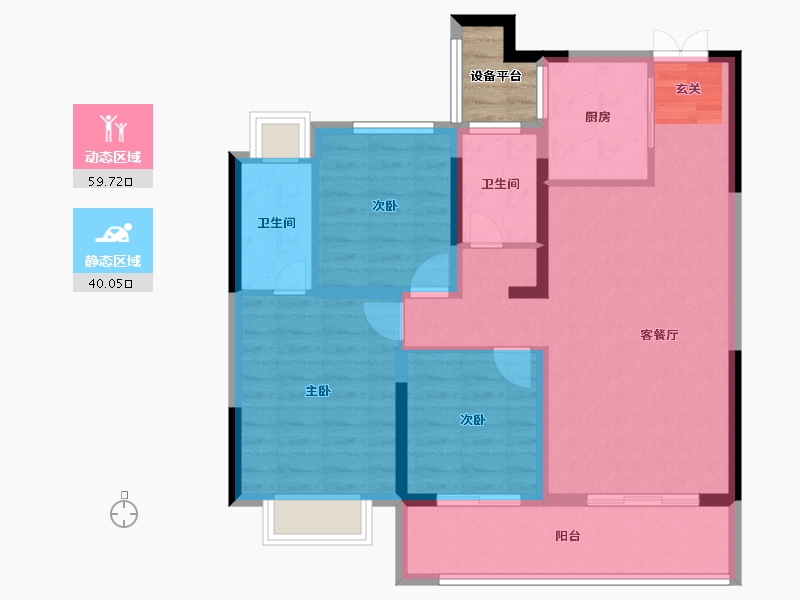 江苏省-常州市-美的旭辉天赋-91.99-户型库-动静分区