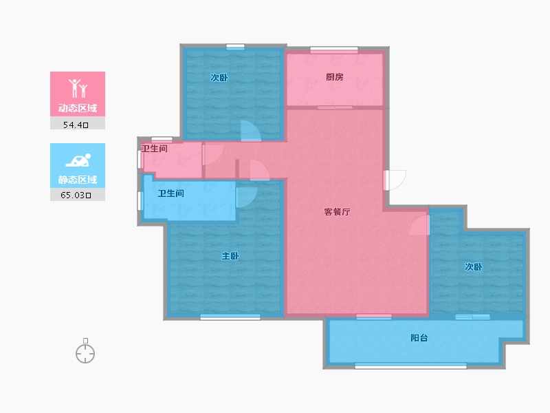 山东省-潍坊市-蓝城清风明月清风苑-108.00-户型库-动静分区