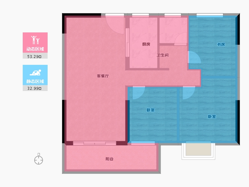 湖北省-武汉市-印江山-78.00-户型库-动静分区