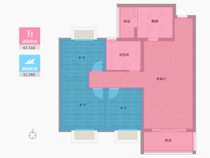 山东省-济宁市-济宁恒大悦珑湾-84.99-户型库-动静分区