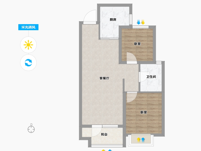 山东省-烟台市-力高清悦华府-63.00-户型库-采光通风