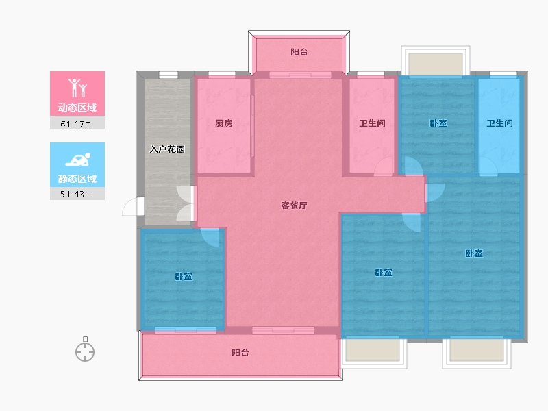 河南省-信阳市-御景华城-109.99-户型库-动静分区