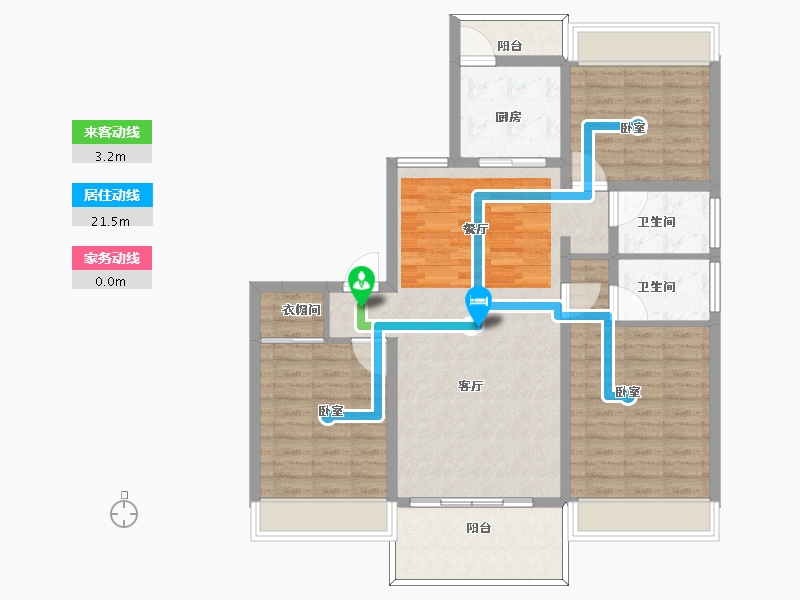 河南省-信阳市-龙盘置业·盛世豪庭-104.00-户型库-动静线