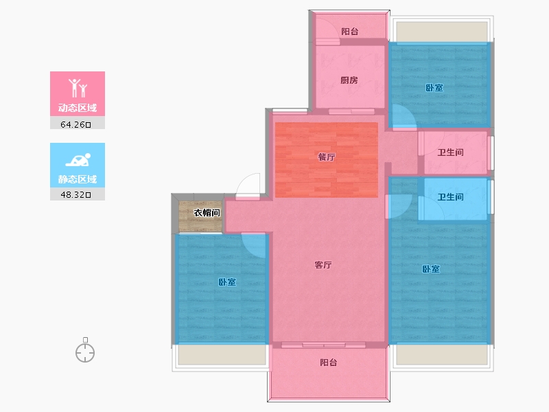 河南省-信阳市-龙盘置业·盛世豪庭-104.00-户型库-动静分区