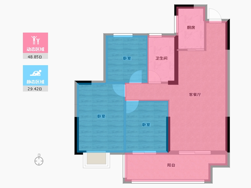 湖北省-荆州市-欧亚达阅城-70.11-户型库-动静分区