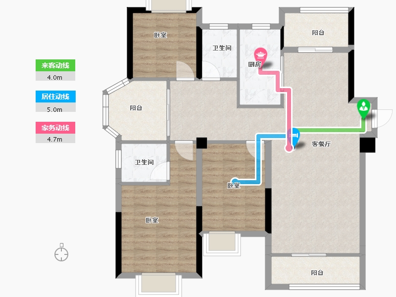 湖北省-黄冈市-金都上城-103.07-户型库-动静线