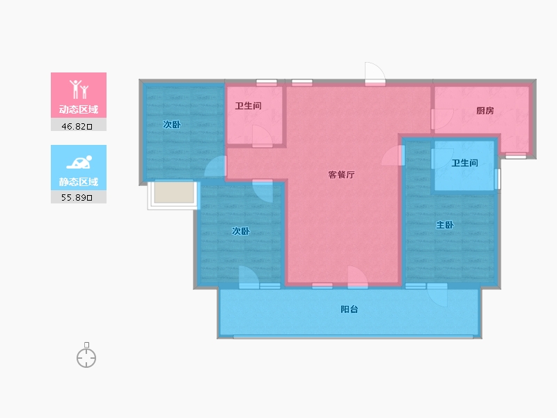 山东省-临沂市-天润·香墅湾1号-92.00-户型库-动静分区