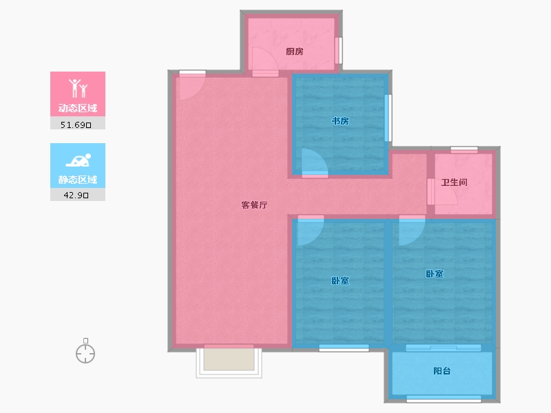 山东省-济宁市-惠民泽缘名府-84.00-户型库-动静分区