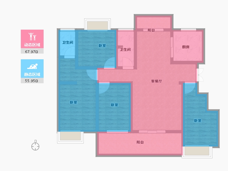 湖北省-黄冈市-菁华园-109.01-户型库-动静分区