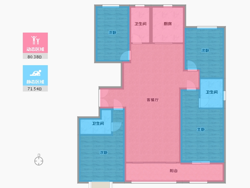 山东省-潍坊市-恒信风華上品-137.42-户型库-动静分区