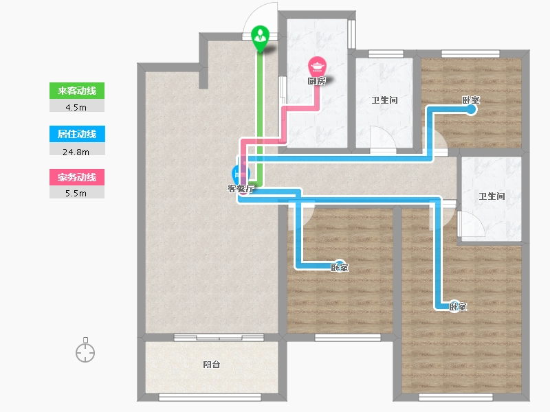 山东省-济宁市-香港国际和美新家园-106.86-户型库-动静线