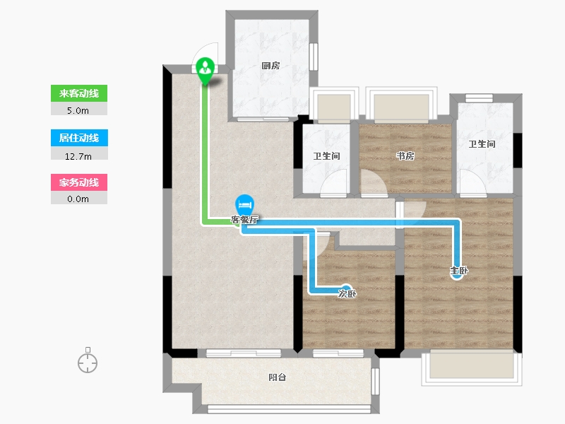 湖南省-株洲市-株洲醴陵旗滨•公园里-82.05-户型库-动静线