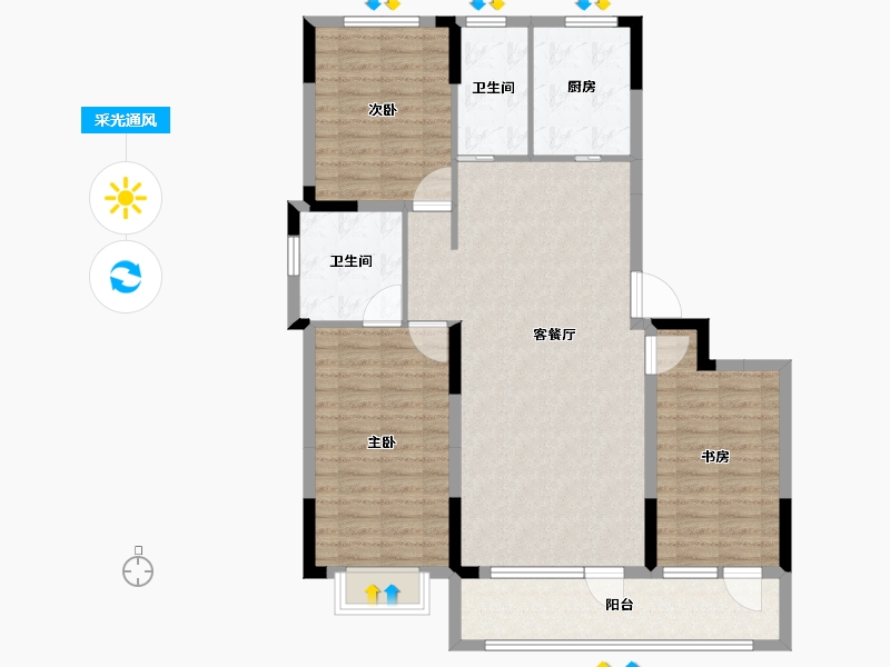 山东省-青岛市-海青公馆-112.00-户型库-采光通风