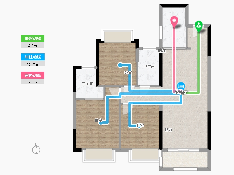 湖北省-武汉市-中海尚璟-89.00-户型库-动静线