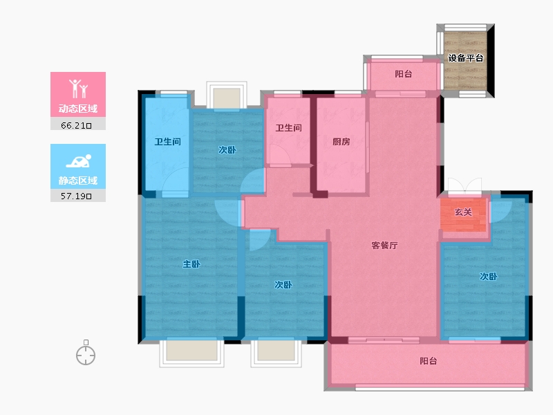 江苏省-常州市-美的旭辉天赋-114.01-户型库-动静分区