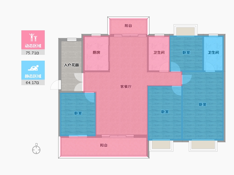 河南省-信阳市-御景华城-137.58-户型库-动静分区