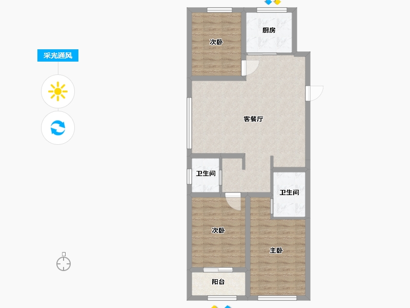 山东省-潍坊市-中鲁翰香苑-78.53-户型库-采光通风