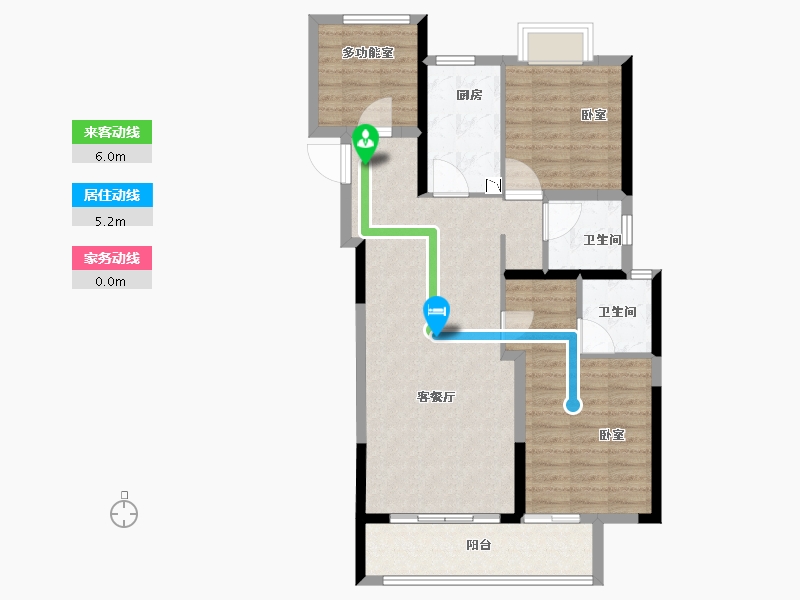 湖北省-荆州市-中粮祥云地铁小镇-90.00-户型库-动静线