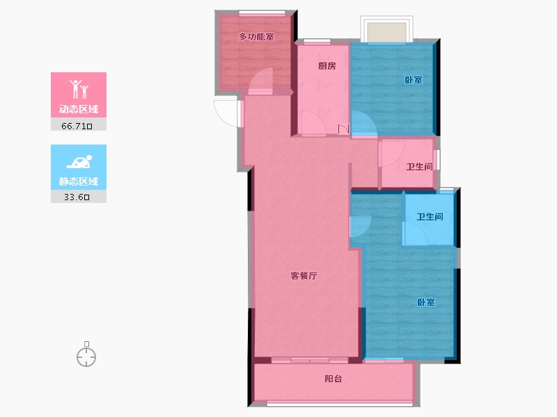 湖北省-荆州市-中粮祥云地铁小镇-90.00-户型库-动静分区