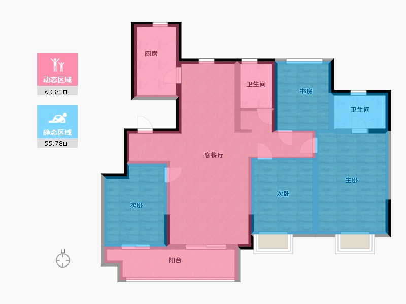 山东省-临沂市-宝德熙園-106.00-户型库-动静分区